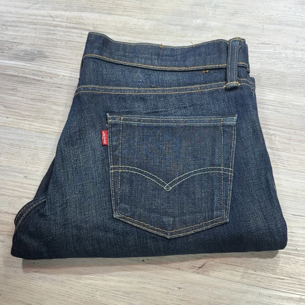 Levi's Straight Blue Denim Jeans White Oak Cone Made in USA 500 Series 34x32 Zip
